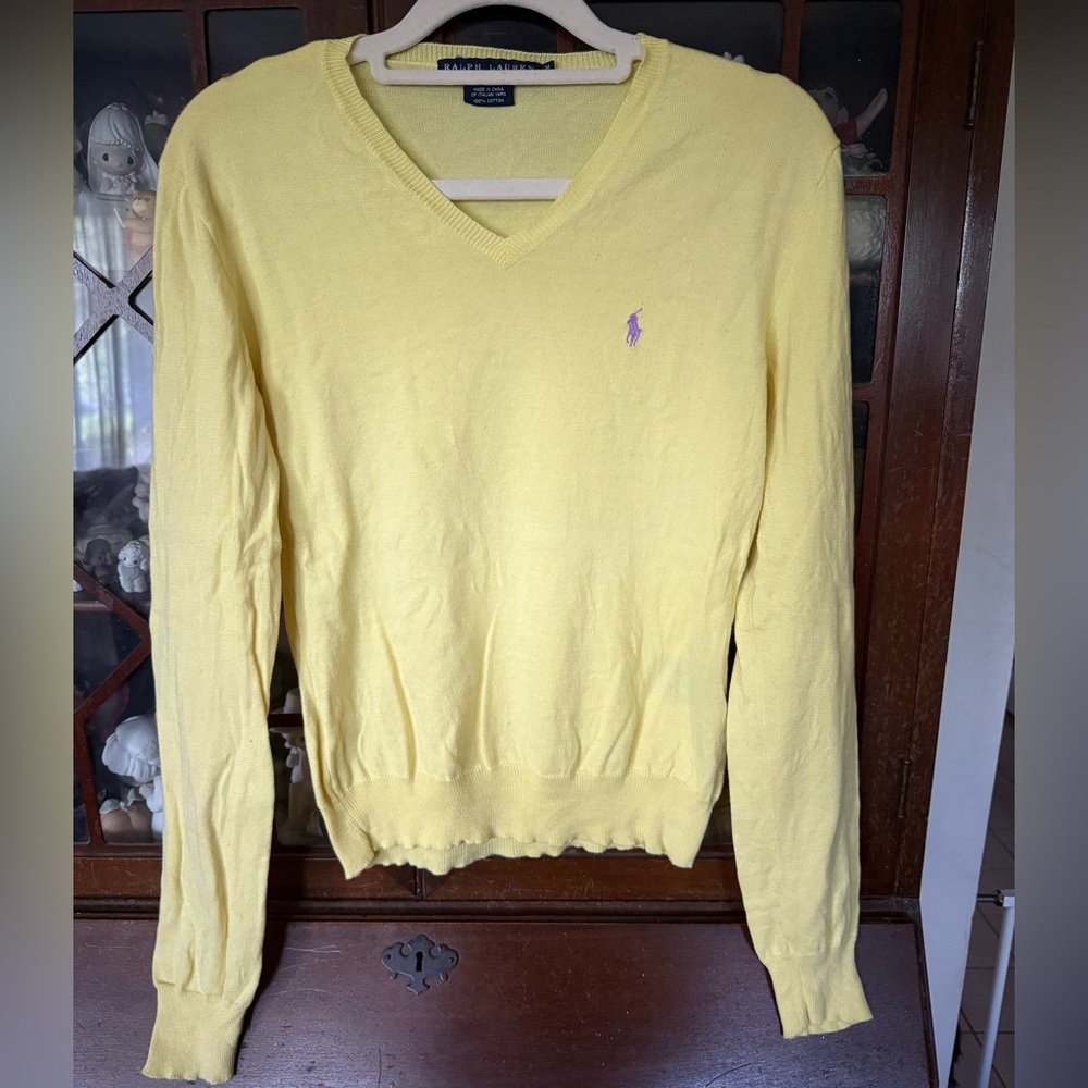 Ralph Lauren Light Yellow V-Neck Sweater